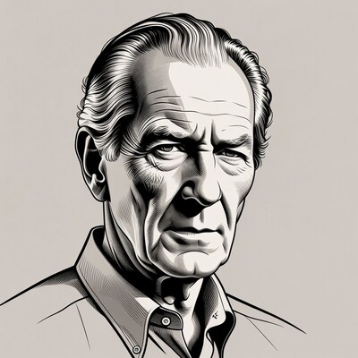 Elderly man portrait illustration