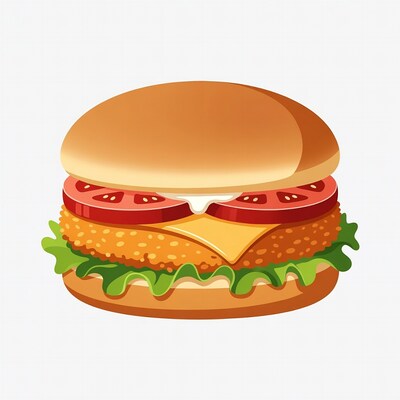 Chicken Burger with Lettuce and Cheese