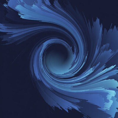 Blue Swirling Vortex Abstract