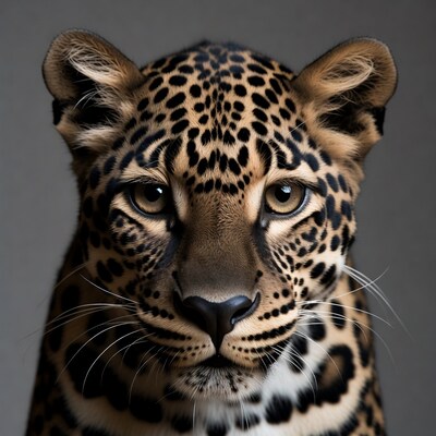 Close-up leopard face