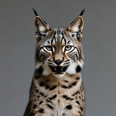 Close-up lynx with tufted ears