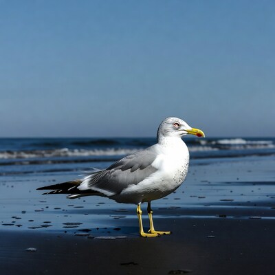 Seagull standing on beach