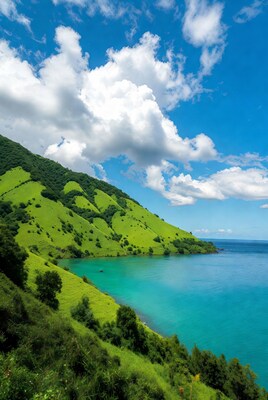 Green Hills and Turquoise Bay