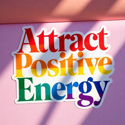 Attract Positive Energy Rainbow Sticker