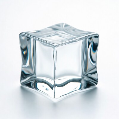 Clear ice cube isolated