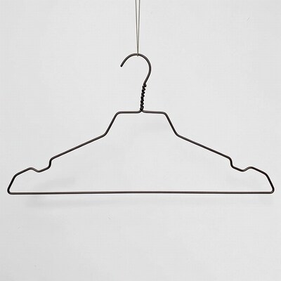 Wire clothes hanger on white background