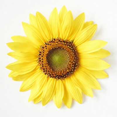 Sunflower on white background