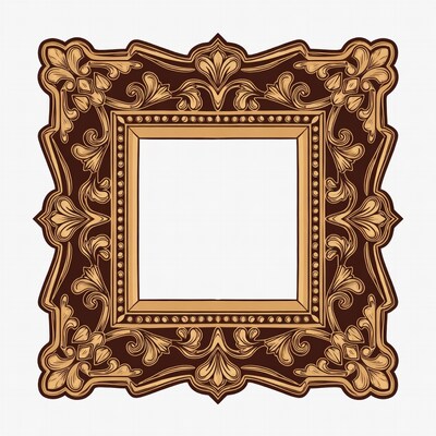 Ornate Gold Picture Frame Illustration