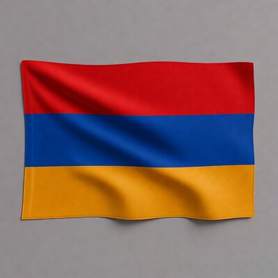 Armenian Flag on Gray Background