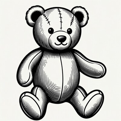 Stuffed teddy bear illustration