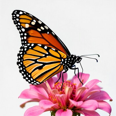 Monarch Butterfly on Pink Flower