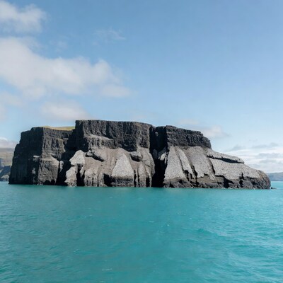 Basalt Sea Stack with Birds