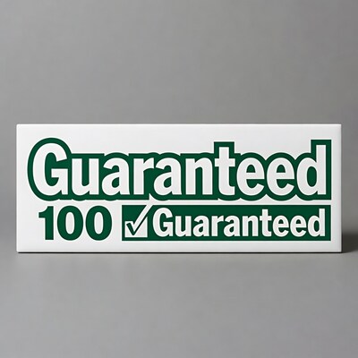 100% Guaranteed Green Checkmark Sign