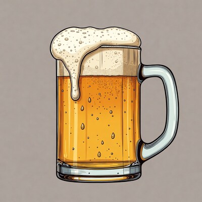 Beer mug with foam