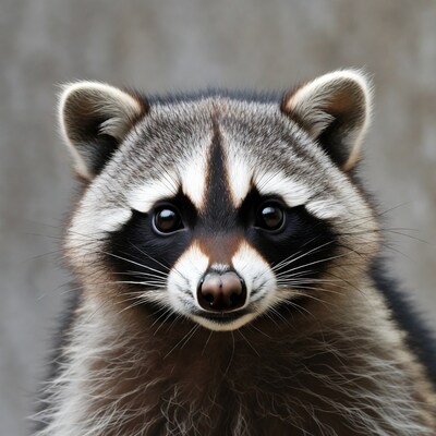 Close-up raccoon face