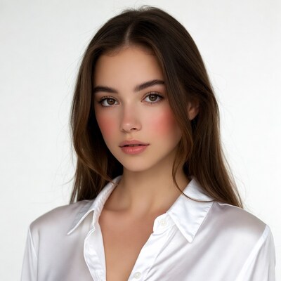 Beautiful woman in white blouse