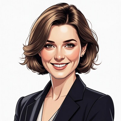 Smiling woman in black blazer