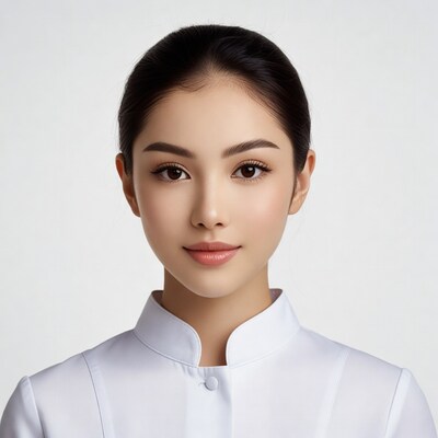 Asian woman in white collar shirt