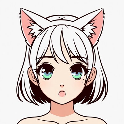 Anime girl with cat ears