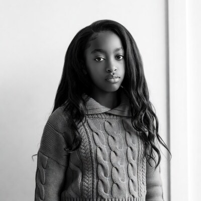 African-American girl in hoodie