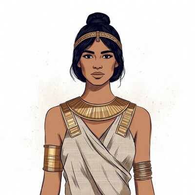 Egyptian woman in gold jewelry