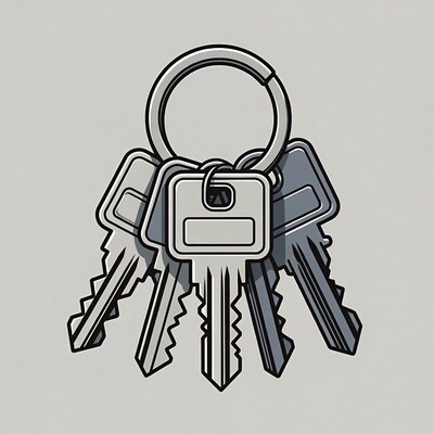 Keys on ring illustration