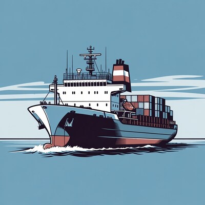 Cargo Ship Sailing with Containers