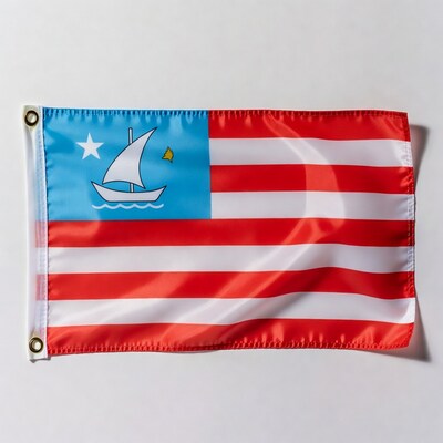 Liberia Flag on White Background