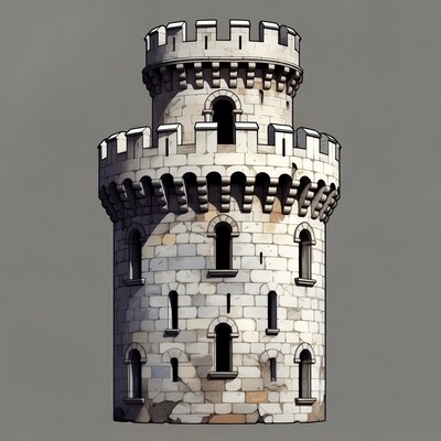Stone Medieval Tower Illustration