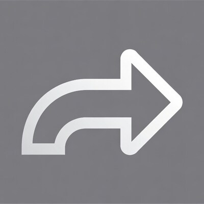 White Curved Arrow on Gray Background