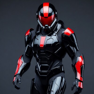 Spartan in Black Red Armor
