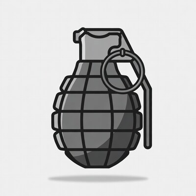 Grenade illustration on white background