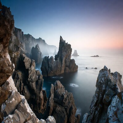 Dramatic Sea Stacks at Twilight