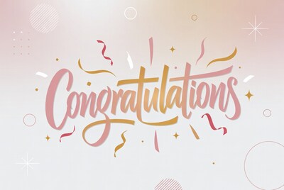 Congratulations Handwritten Text with Confetti