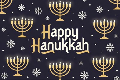 Happy Hanukkah Menorah Snowflakes