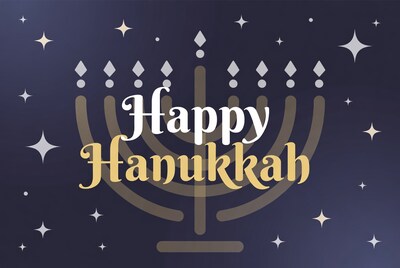 Happy Hanukkah Menorah Illustration