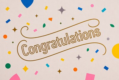 Congratulations Illustration with Confetti