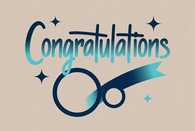 Congratulations Text with Ribbon and Stars