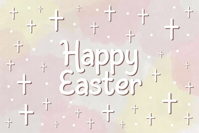 Happy Easter with Crosses Illustration