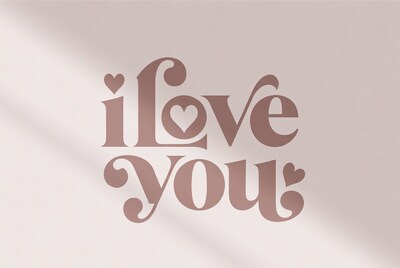 I Love You text with hearts