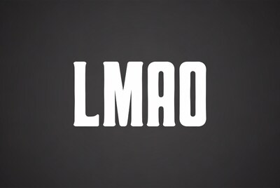 LMAO Text on Black Background