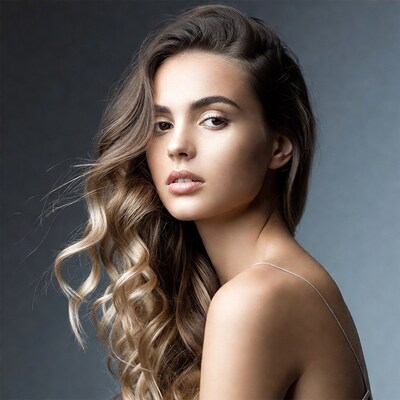 Beautiful woman with wavy brown hair