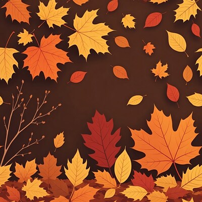 Falling Autumn Leaves Illustration