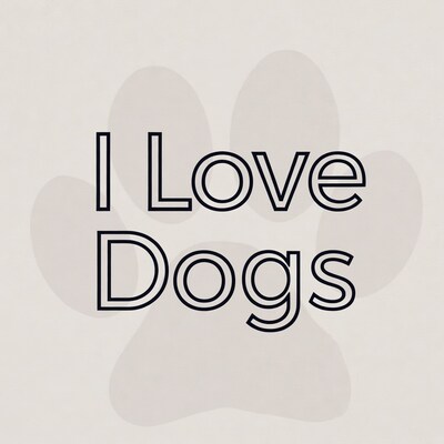 I Love Dogs with Paw Prints