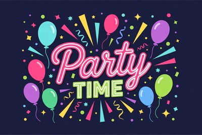 Party Time Balloons Illustration