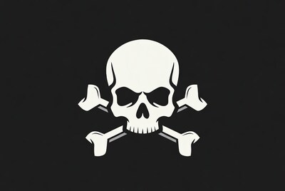 White Skull and Crossbones Symbol