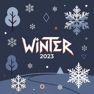 Winter 2023 Illustration with Snowflakes