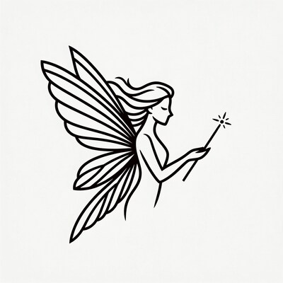 Fairy holding magic wand