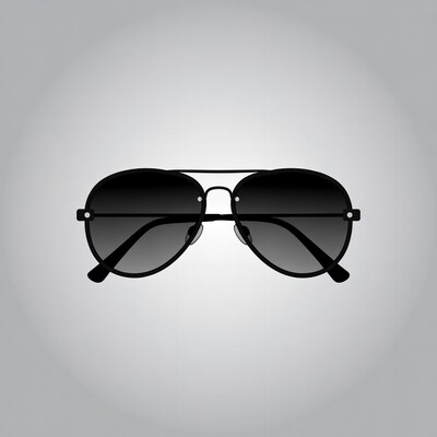 Black aviator sunglasses illustration