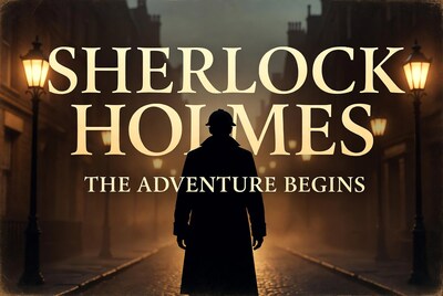 Sherlock Holmes Silhouette on Foggy Street